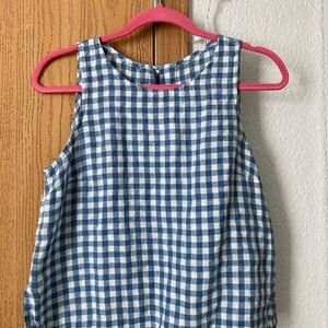 Blue Gingham Sleeveless Top
